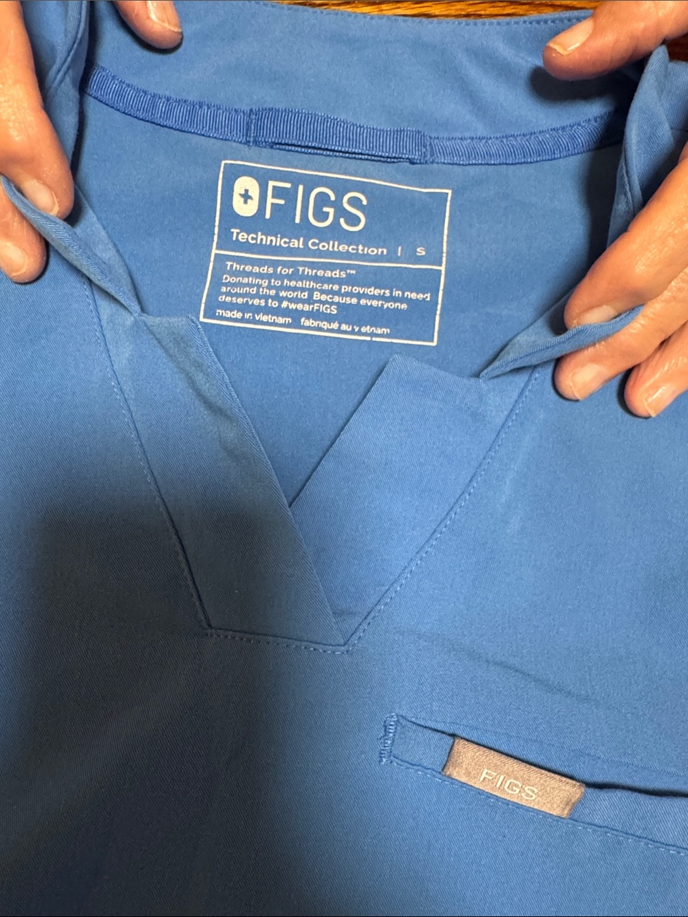 Figs V-Neck Scrub Top - Blue